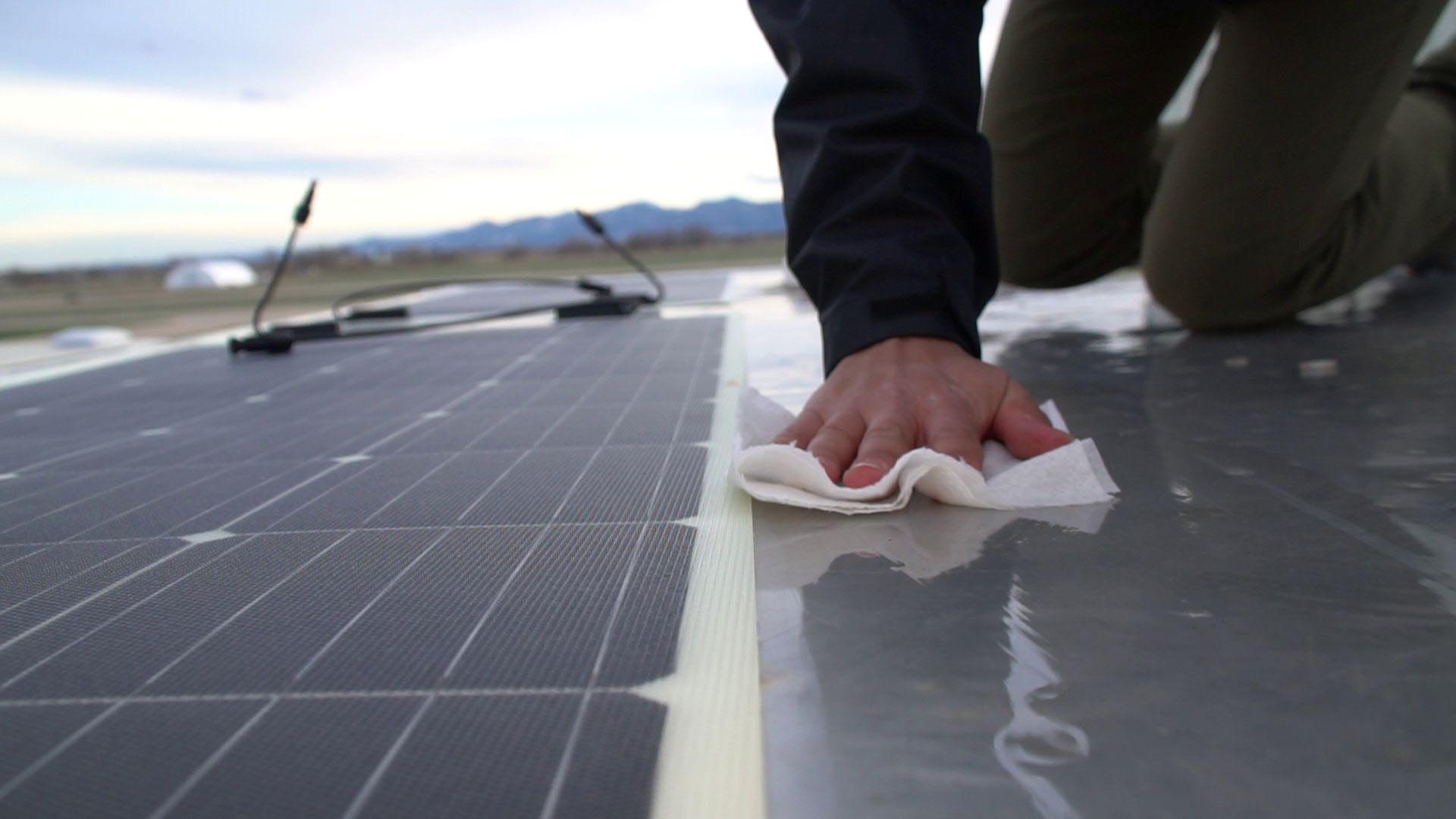 Flexible solar panel instillation